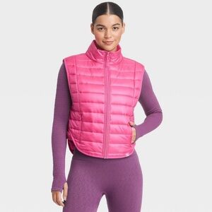JoyLab Hot Pink Quilted Puffer Vest